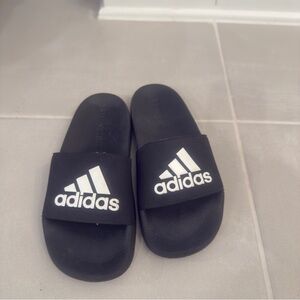Adidas Kids Black Slide Sandals